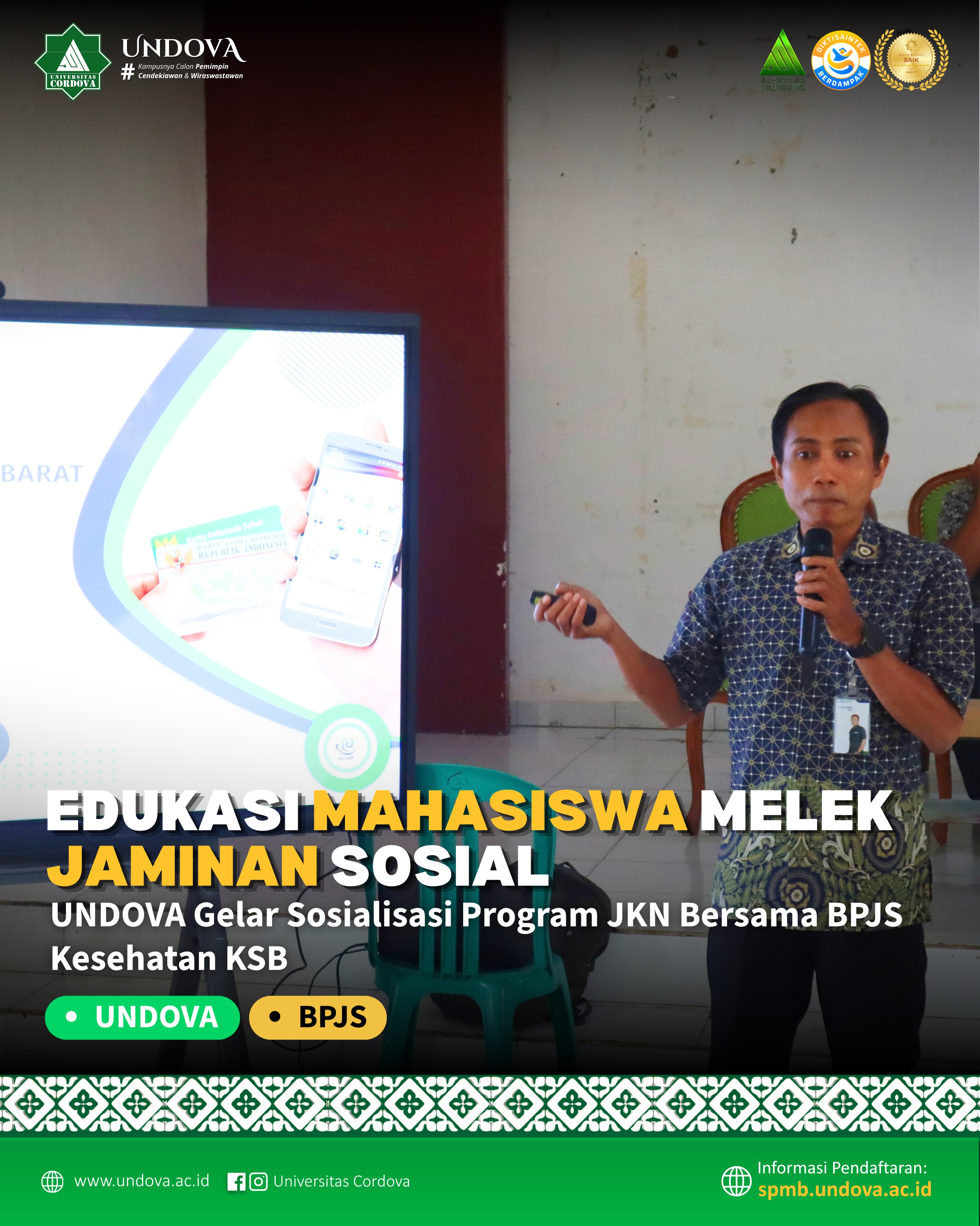 Universitas Cordova bersama BPJS Kesehatan KSB menggelar sosialisasi Program JKN sebagai upaya meningkatkan…