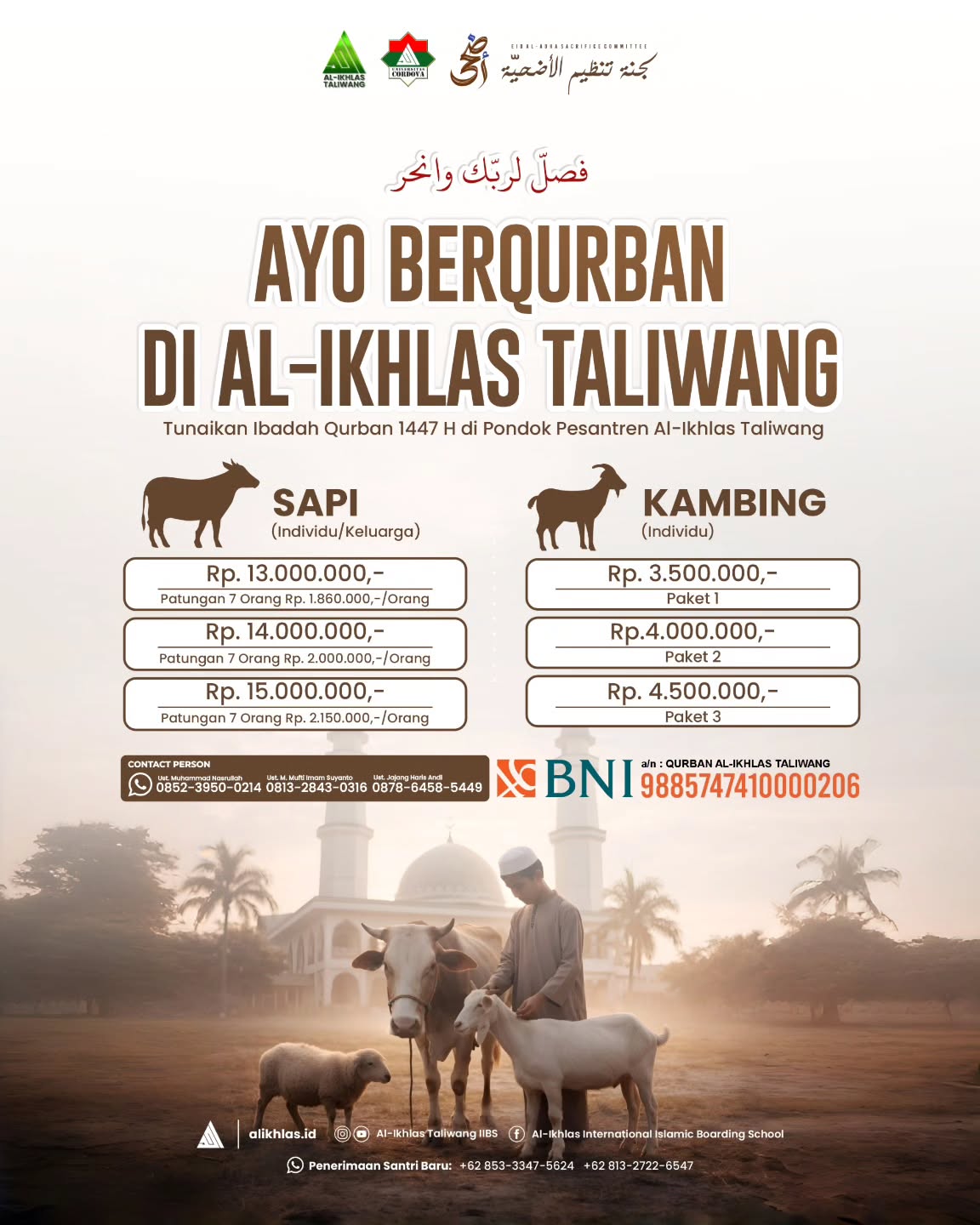 🌙 Ayo Berqurban di Al-Ikhlas Taliwang 🐄🐐